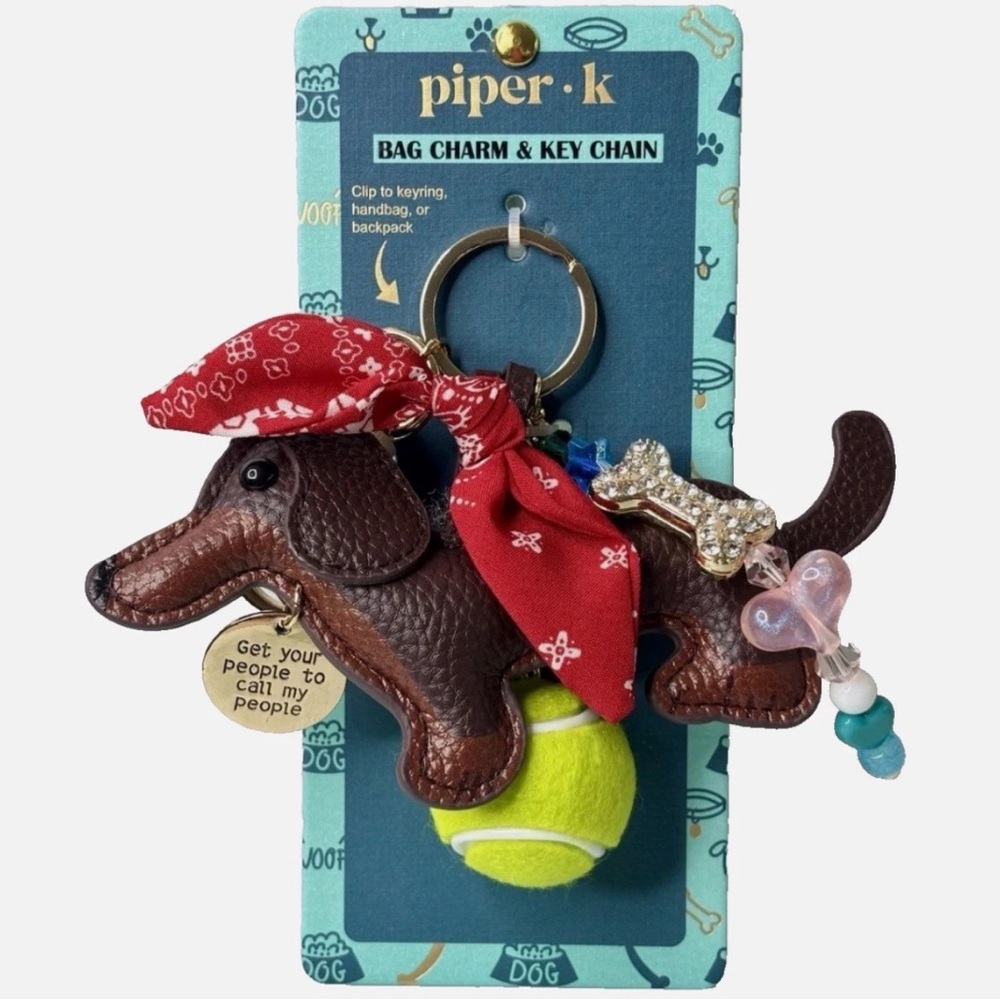 Piper K Daschund Bag Charm/Key Chain
